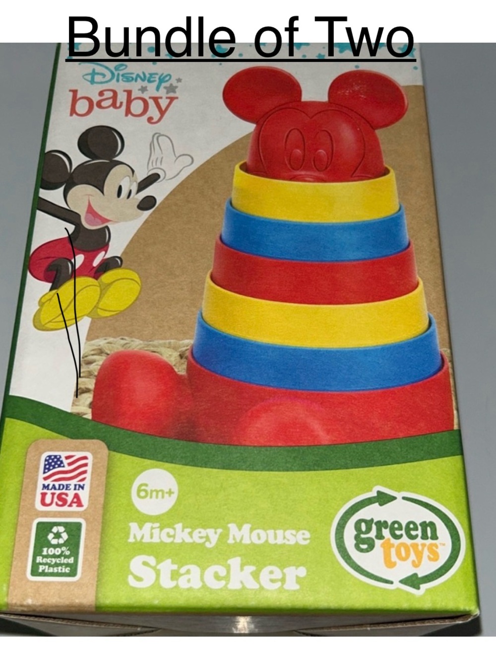 Green Toys Mickey Mouse Stacker - Red, Yellow, Blue